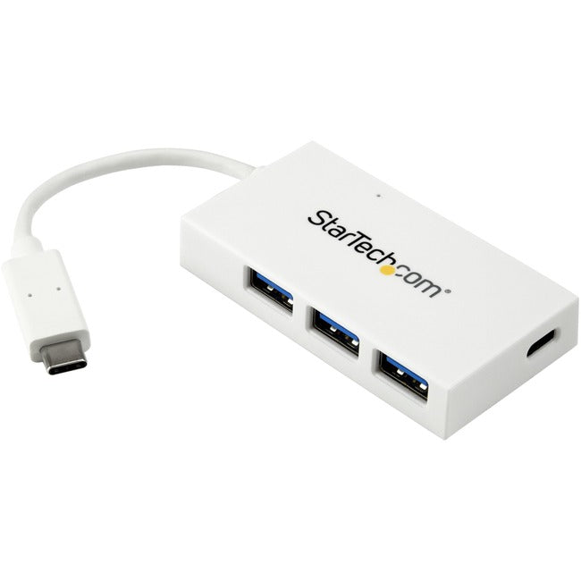 StarTech.com 4 Port USB C Hub with 1x USB-C & 3x USB-A (SuperSpeed 5Gbps) - USB Bus Powered - Portable-Laptop USB 3.0 Type-C Hub - White