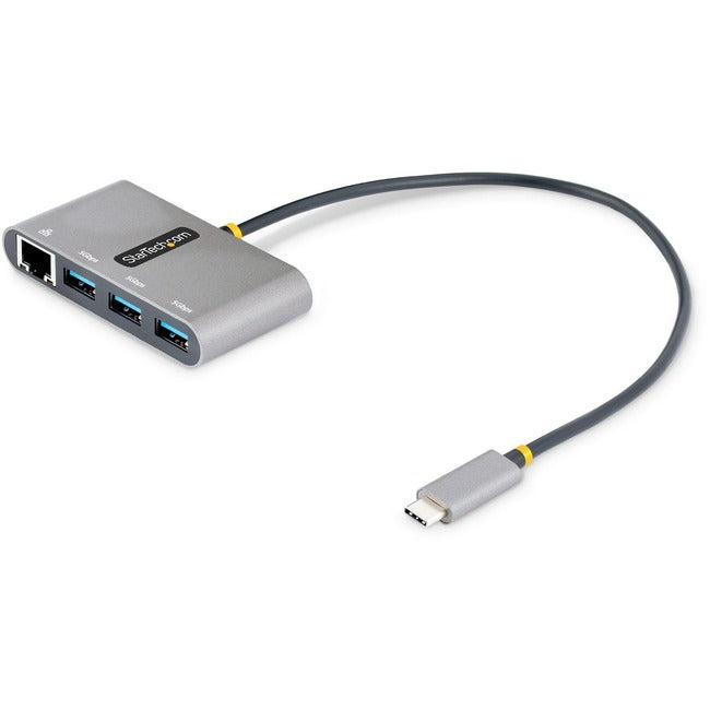 StarTech.com 3-Port USB-C Hub with Ethernet, 3x USB-A, Gigabit Ethernet, USB 3.0 5Gbps, Bus-Powered, Portable Laptop USB Type-C Hub w- GbE