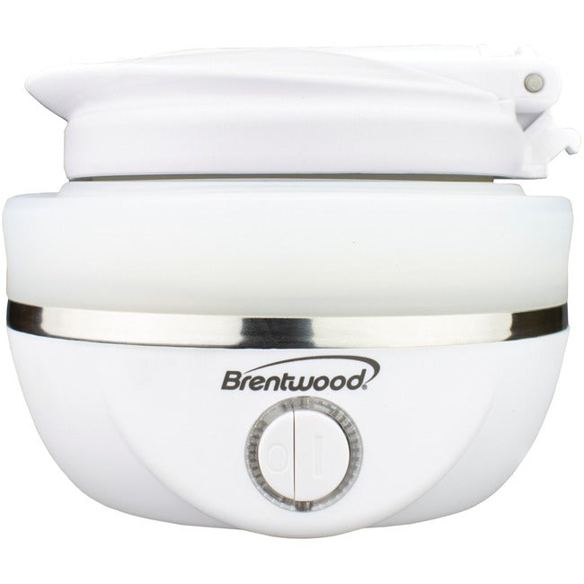 Brentwood KT-1508W Dual Voltage 120-220v 0.8L Collapsible Travel Kettle, White