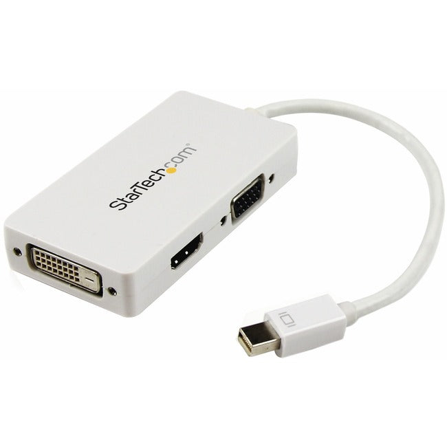 StarTech.com Travel A-V adapter: 3-in-1 Mini DisplayPort to VGA DVI or HDMI converter - white