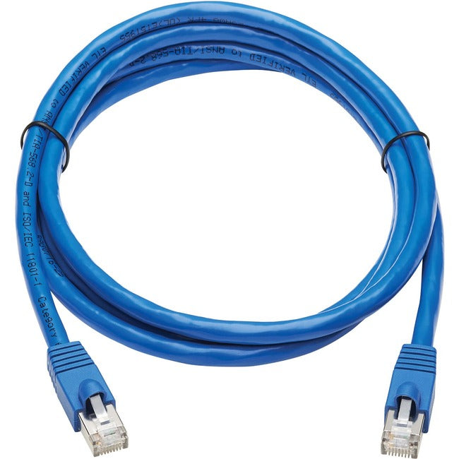 Tripp Lite Cat6a Patch Cable F-UTP Snagless w- PoE 10G CMR-LP Blue M-M 6ft