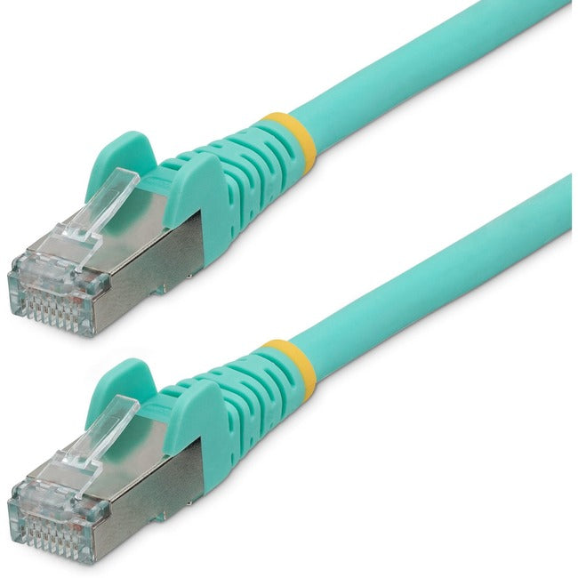 StarTech.com 6ft CAT6a Ethernet Cable, Aqua Low Smoke Zero Halogen (LSZH) 10 GbE 100W PoE S-FTP Snagless RJ-45 Network Patch Cord
