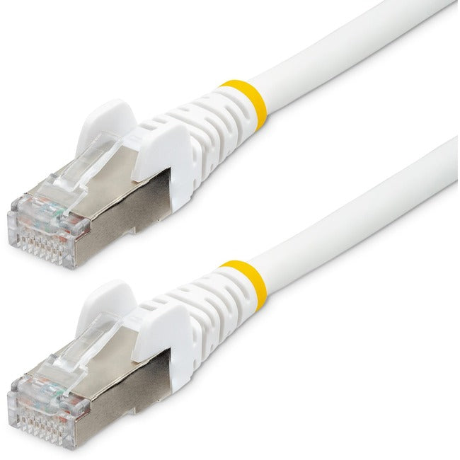 StarTech.com 3ft CAT6a Ethernet Cable, White Low Smoke Zero Halogen (LSZH) 10 GbE 100W PoE S-FTP Snagless RJ-45 Network Patch Cord