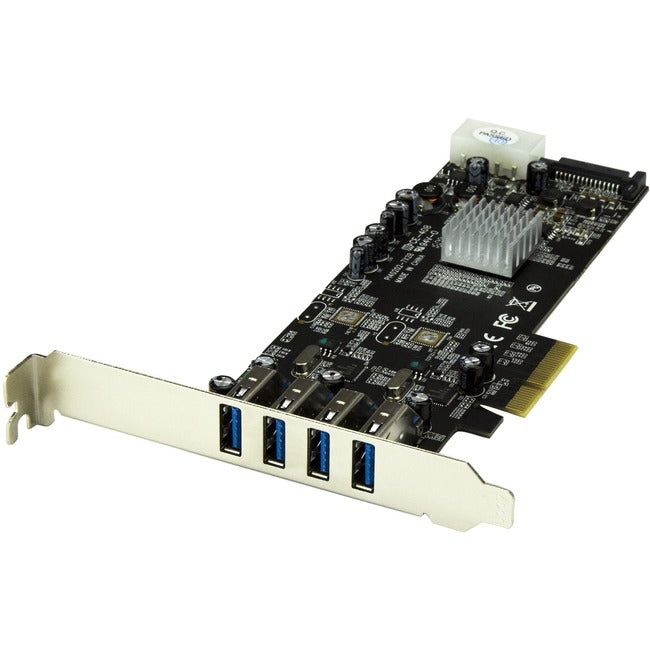 StarTech.com 4 Port PCI Express (PCIe) SuperSpeed USB 3.0 Card Adapter w- 2 Dedicated 5Gbps Channels - UASP - SATA - LP4 Power