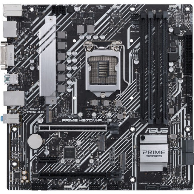 Asus Prime H570M-PLUS-CSM Desktop Motherboard - Intel H570 Chipset - Socket LGA-1200 - Intel Optane Memory Ready - Micro ATX