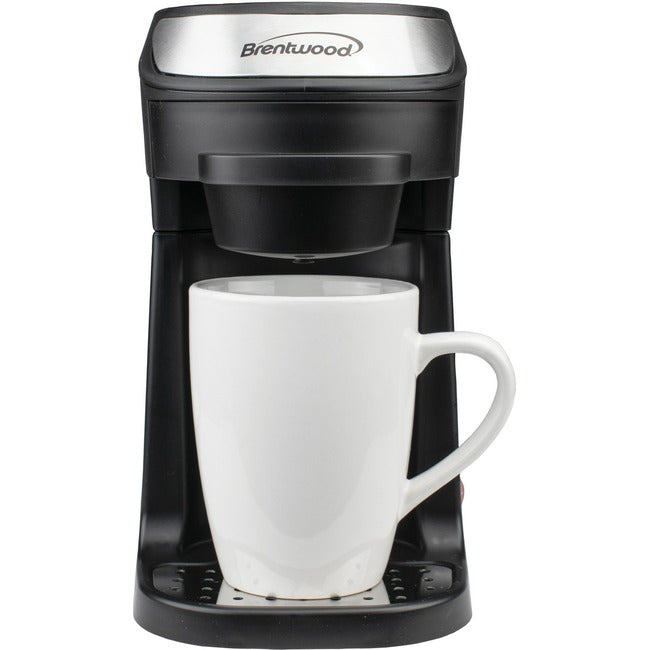 Brentwood TS-111BK Single Serve Coffee Maker with Mug, Black
