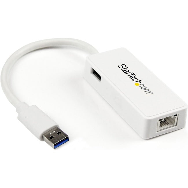 StarTech.com USB 3.0 to Gigabit Ethernet Adapter NIC w- USB Port - White