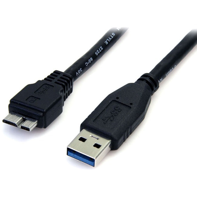 StarTech.com 0.5m (1.5ft) Black SuperSpeed USB 3.0 Cable A to Micro B - M-M