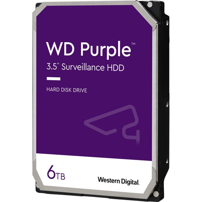 Western Digital Purple WD63PURZ 6 TB Hard Drive - 3.5" Internal - SATA (SATA-600) - Conventional Magnetic Recording (CMR) Method
